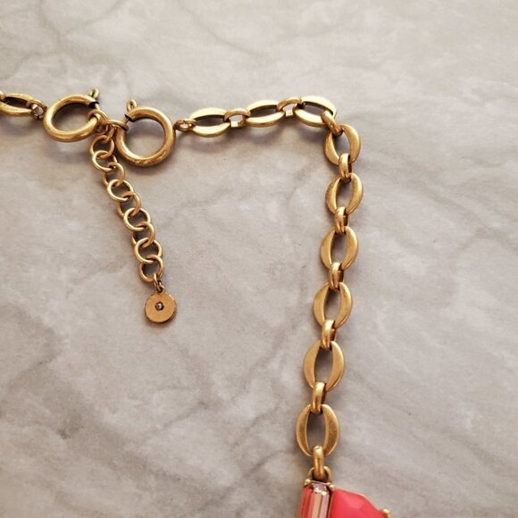 🎀 Stella and Dot Hot Neon Rhinestones Crystals Vintage Antiqued Gold Statement - Picture 6 of 13